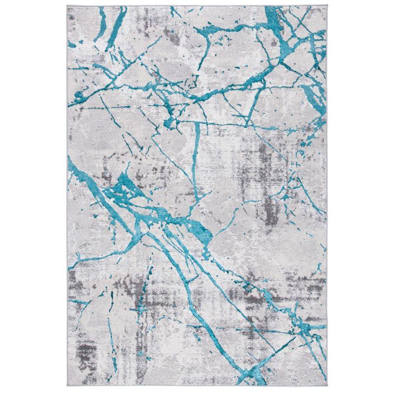 Amelia ALA293 Power Loomed Indoor Area Rug - Grey/Aqua - 8'x10' - Safavieh