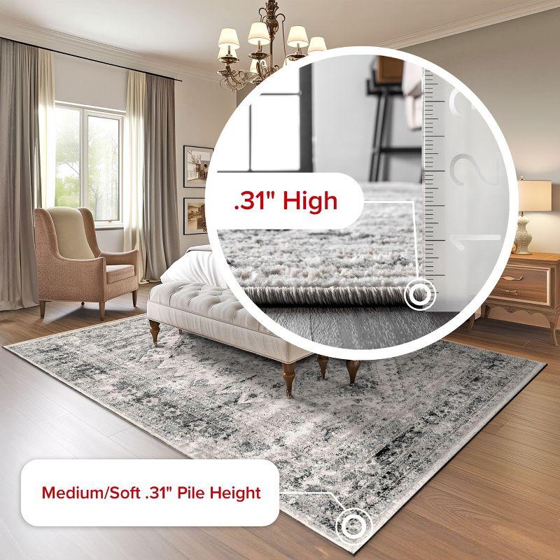Nuloom Madisson Medallion 2x8 Runner Indoor Area Rug for Living Room Bedroom Dining Room Entryway Hallway Kitchen, Grey/Ivory