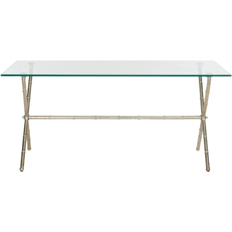 Brogen Coffee Table - Silver/Clear Glass - Safavieh