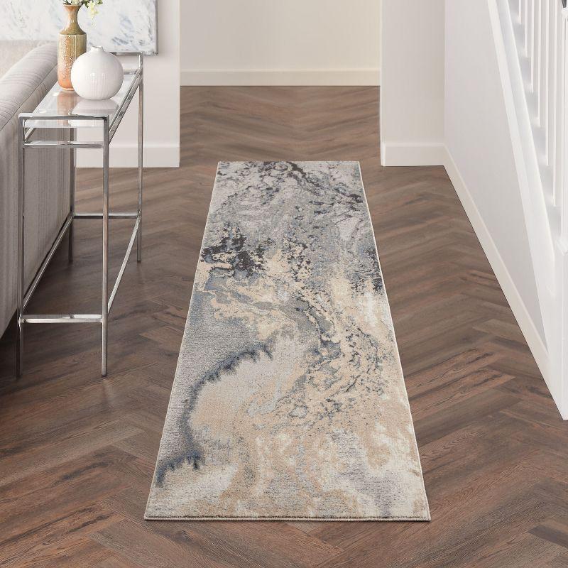 Nourison Maxell Modern Abstract Indoor Area Rug Grey 2'2" x 10'
