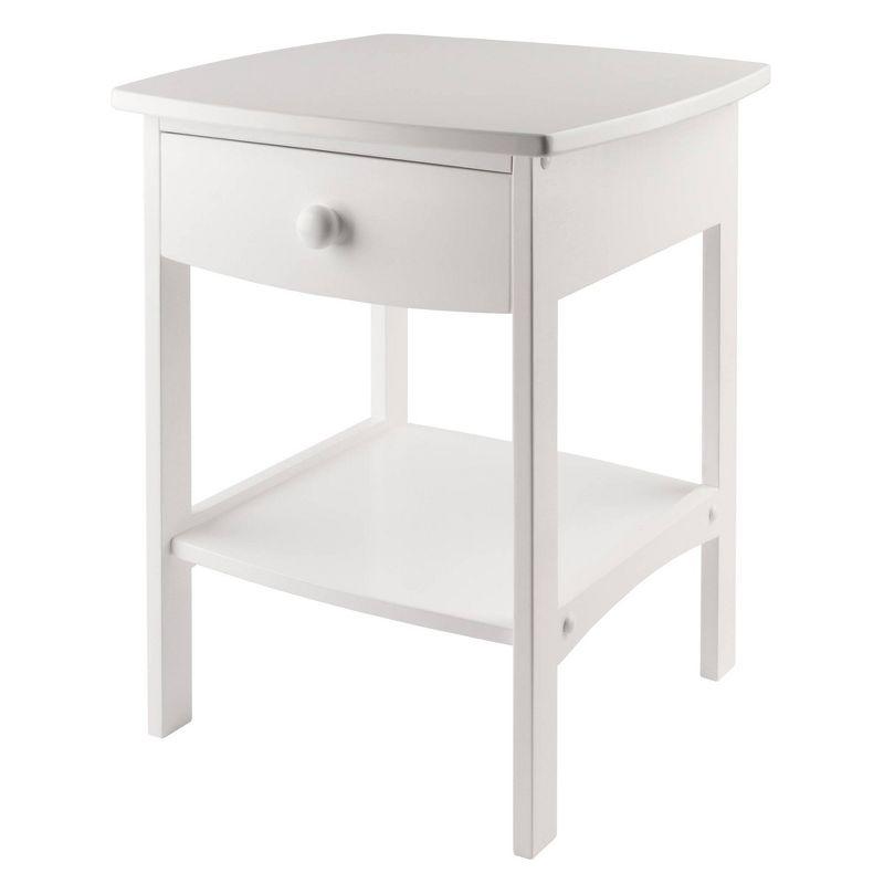 Elegant Claire White Solid Wood Square Nightstand with Storage