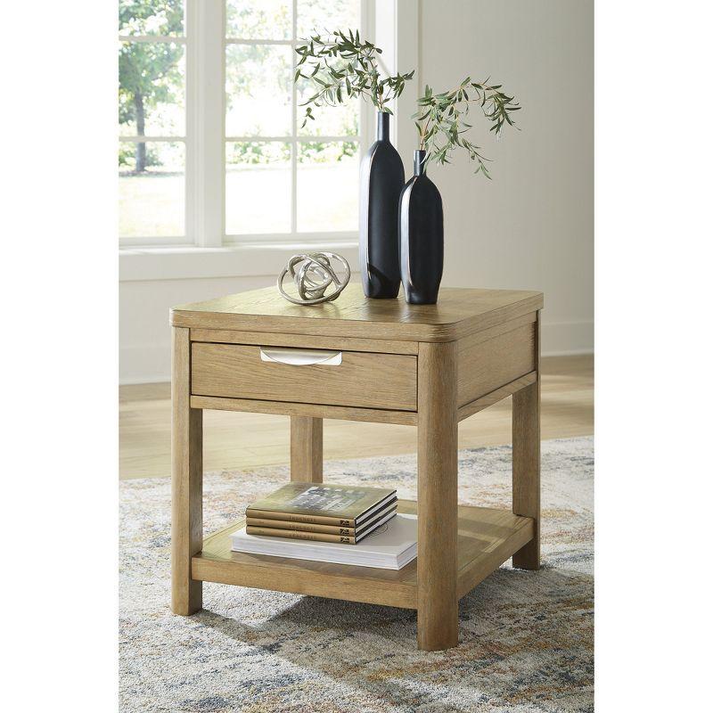 Signature Design by Ashley Rencott 1 Drawer End Table, Light Brown