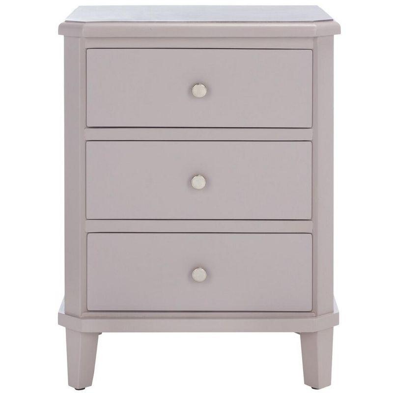 Joe Nightstand with Storage Drawers - Grey Mauve - Safavieh.