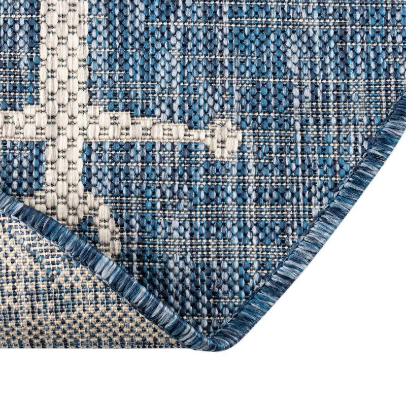 Unique Loom Outdoor Coastal Ahoy Solid Print Woven Area Rug