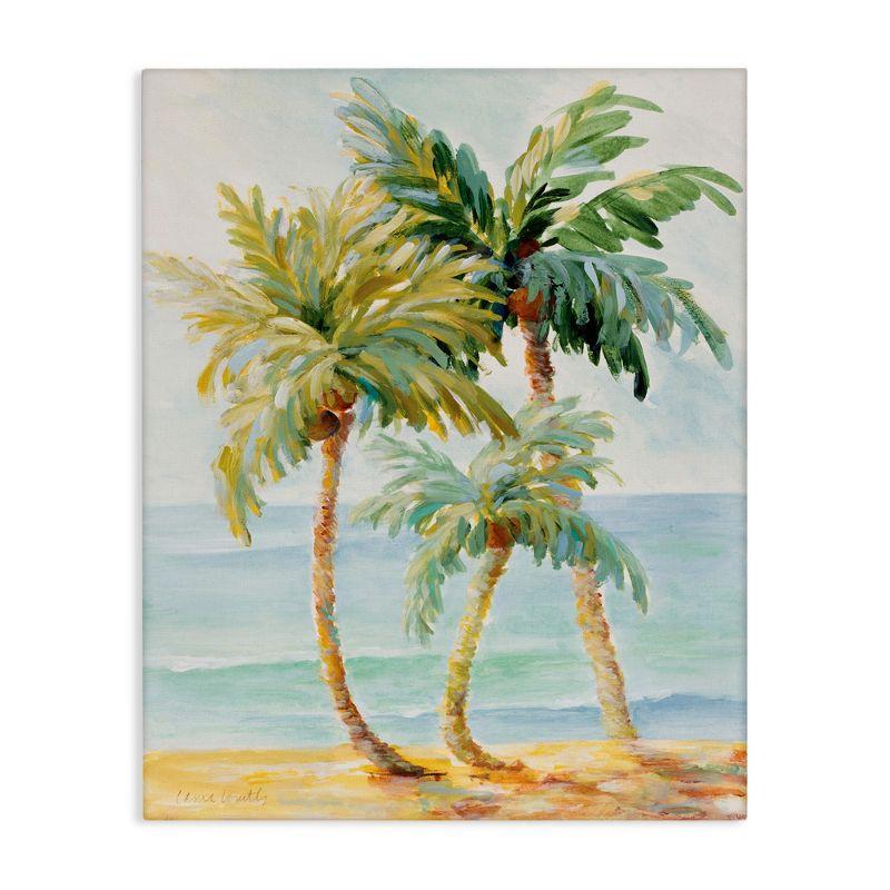 Tropical Palm Trees Coastal Beach Canvas Wall Art