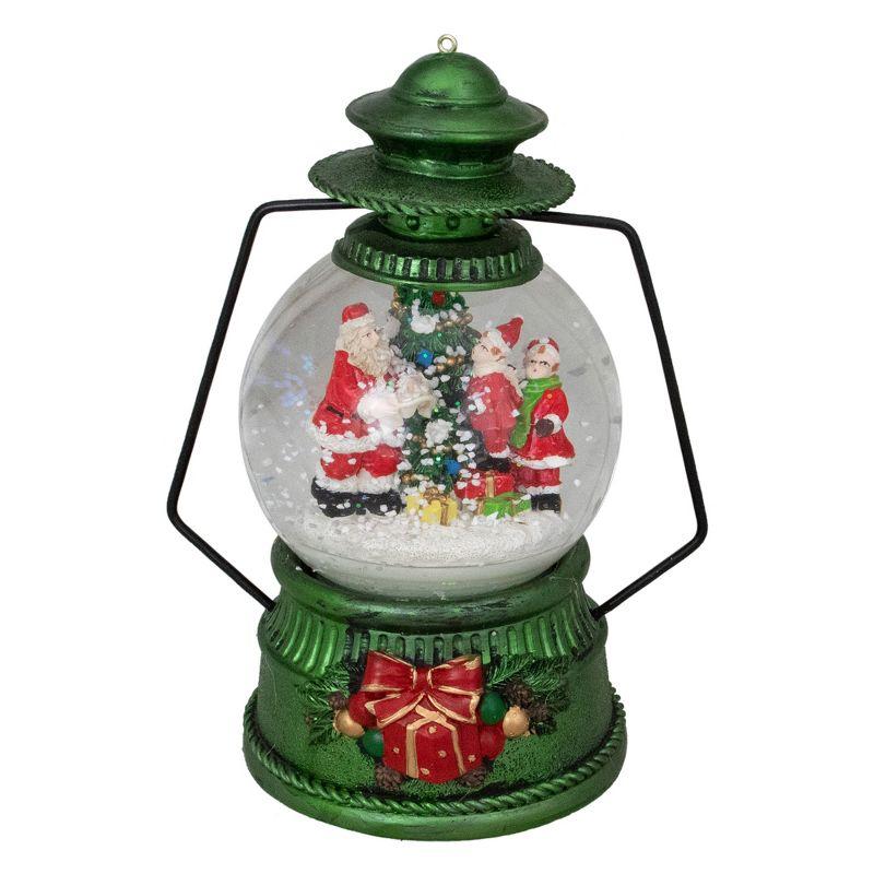 8" Green Lantern Snow Globe with Santa Claus and Kids