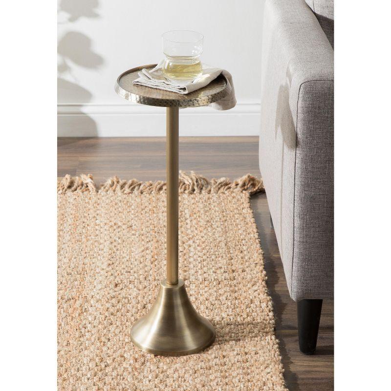Kate and Laurel Sanzo Round Metal Drink Table, 9x9x23, Gold