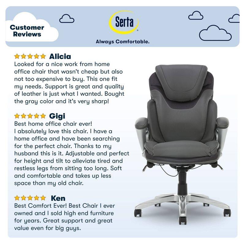Serta Bryce Executive Office Chair with Patented AIR Lumbar Technology and Layered Body Pillows