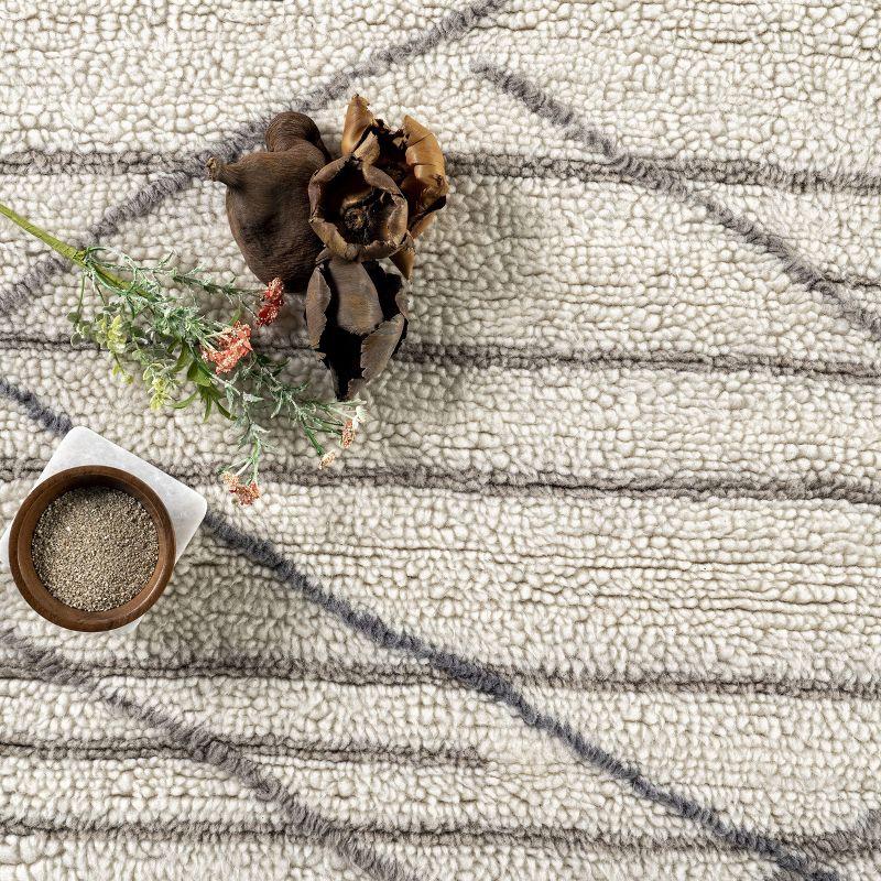 Nuloom Pick-Up-Sticks Machine Washable Wool Area Rug, 4' x 6', Ivory