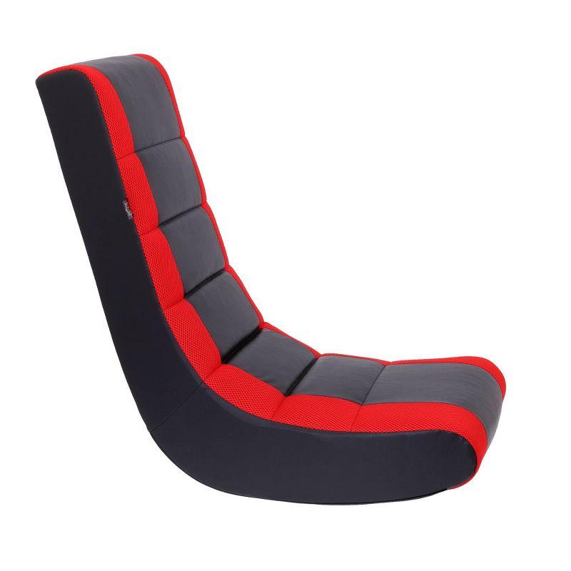 Video Rocker Gaming Chair Black/Red - The Crew Furniture: Ergonomic Floor Seat, Padded for Comfort, No Assembly Required