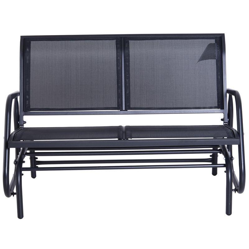 Soothing Mesh Ventilated Outdoor Glider Bench in Black