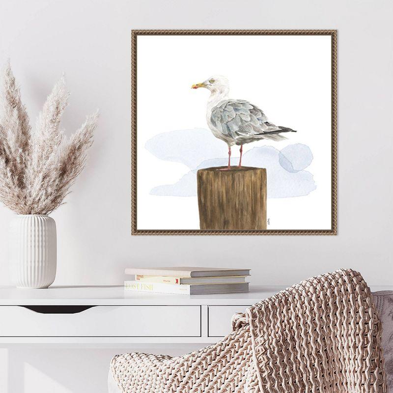 Birds of the Coast Watercolor Canvas with Bronze Frame