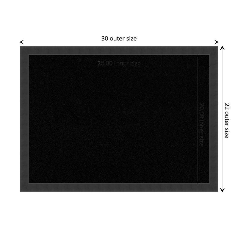 Amanti Art Black Cork Board Wood Framed Mezzanotte Black Bulletin Board 30 in. x 22 in.