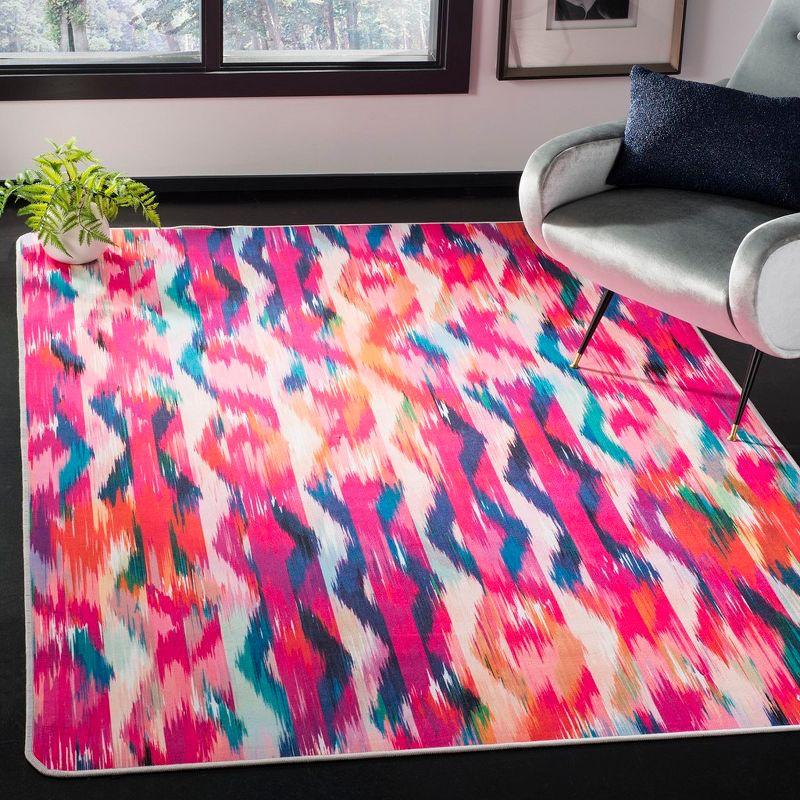 Daytona Fuchsia and Purple 4' x 6' Flat Woven Area Rug