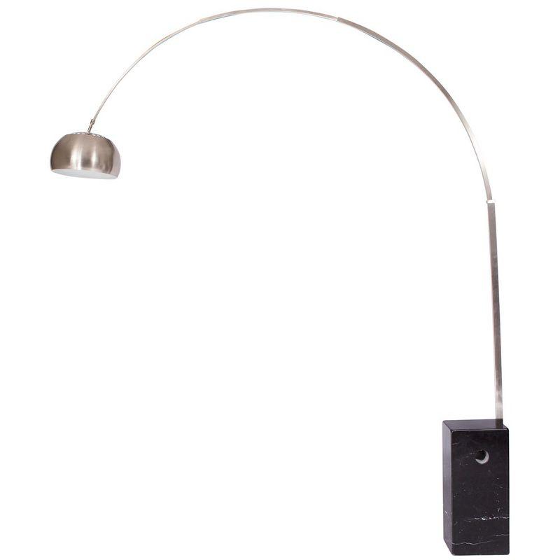 Adjustable Black Arc Lamp with Marble Base