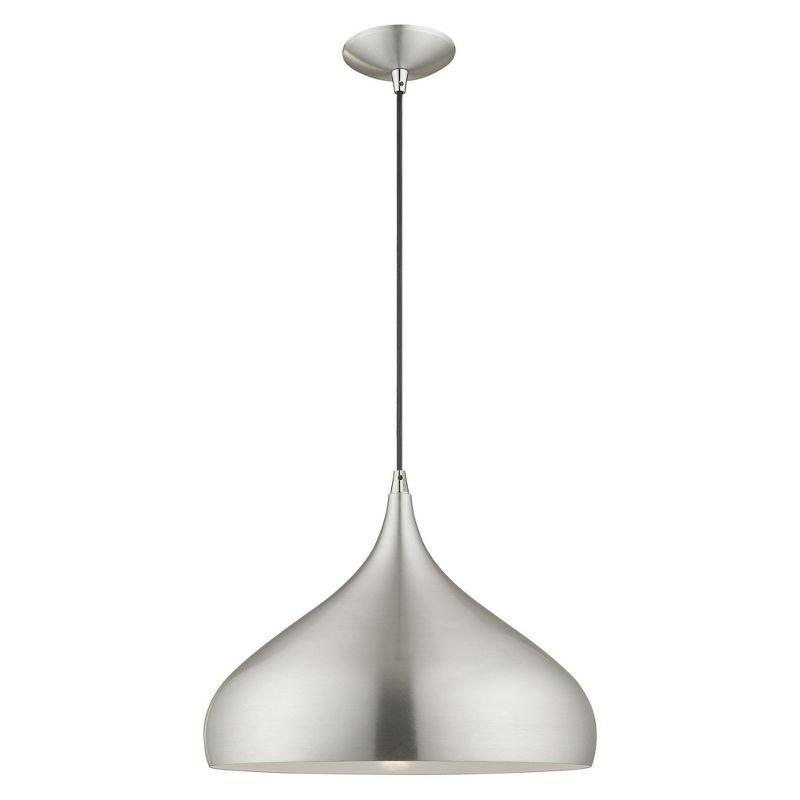 Livex Lighting Metal Shade 1 - Light Chandelier in  Brushed Aluminum