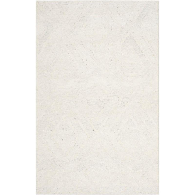 Ivory Kilim Handwoven Wool and Viscose 4' x 6' Area Rug