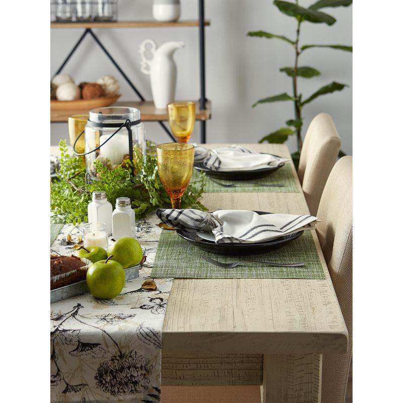 DII PVC Tweed Placemat Set 6 Piece, Fig Green, 13x17.25"