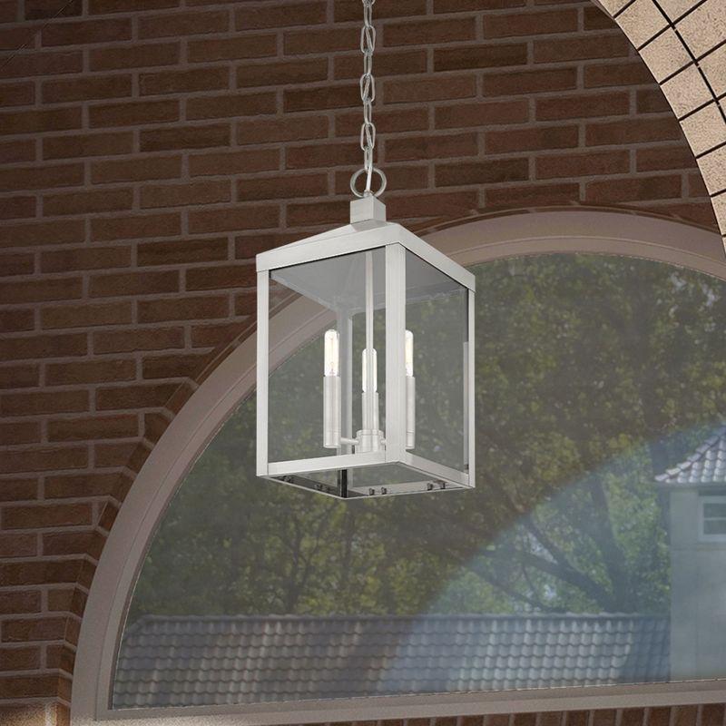 Lighting Lumens 3 Light Outdoor Pendant Lantern with Clear Glass Shade