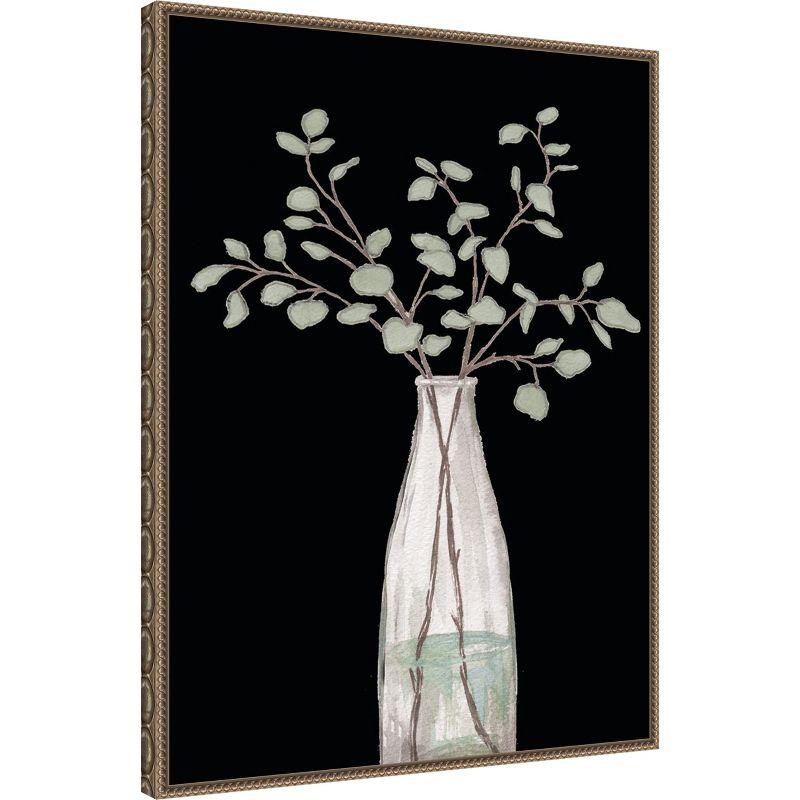 Amanti Art Modern Floral On Black II by Elizabeth Medley Canvas Wall Art Print Framed 23 x 30-in.