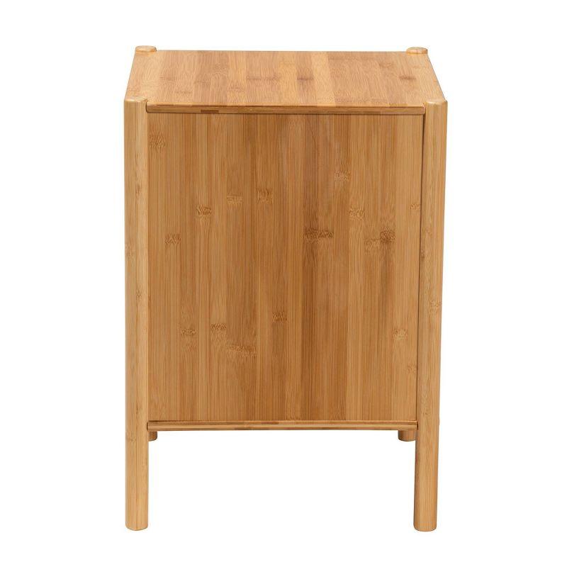 Naresh Bamboo Wood 1 Door End Table Natural Brown - Baxton Studio