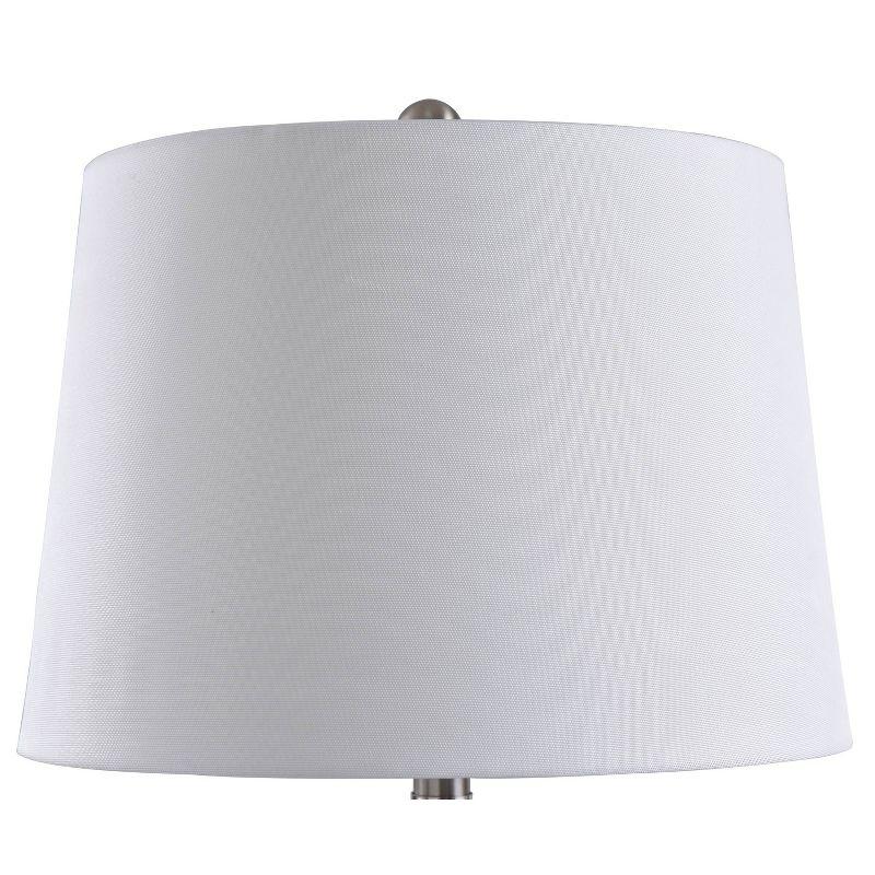 Table Lamp Green Finish with White Hardback Fabric Shade - StyleCraft: Mid-Century Modern, UL Listed, E26 Socket