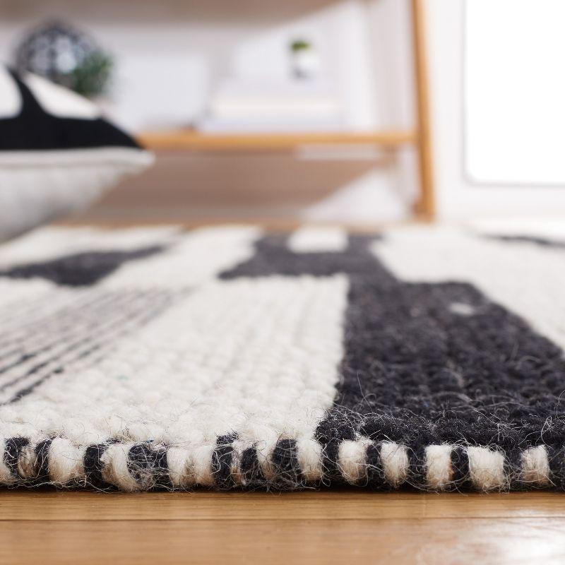 Natura NAT225 Flat Weave Indoor Area Rug - Ivory/Black - 6'x6' - Safavieh