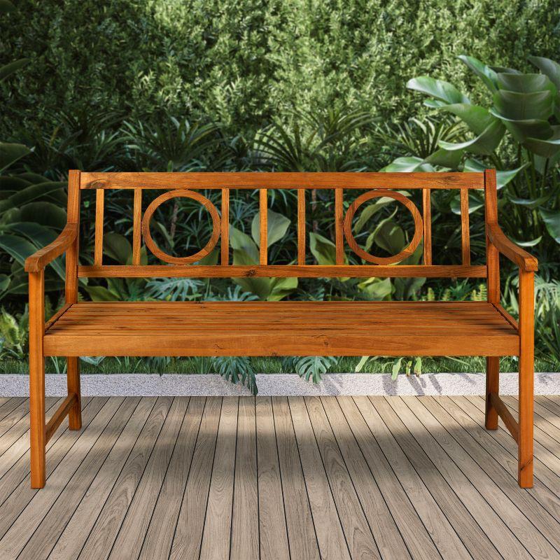 Apollo 61" Teak Acacia Wood Outdoor Garden Bench