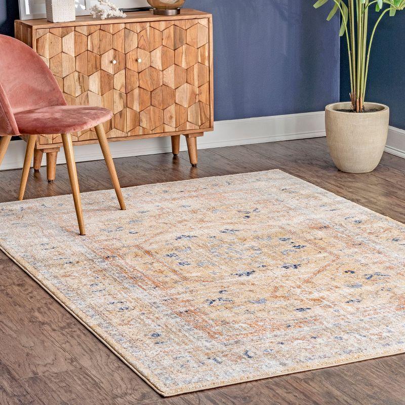 Nuloom Jacquie Oriental/Persian 7x9 Indoor Area Rug for Living Room Bedroom Dining Room Kitchen, Gold/Ivory