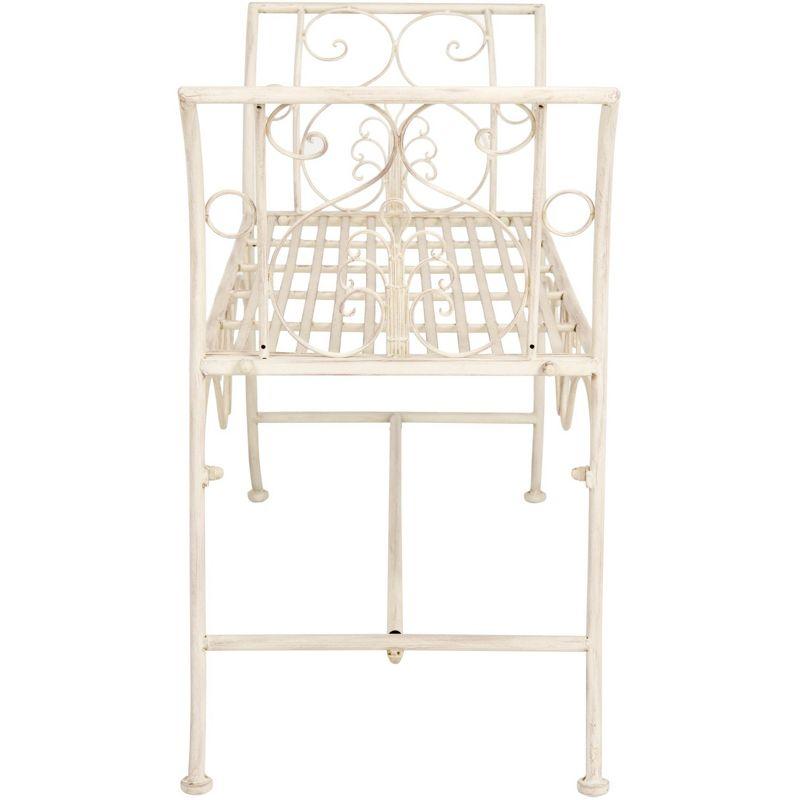 Adina Bench - Outdoor - PAT5016 - Distressed White - Safavieh