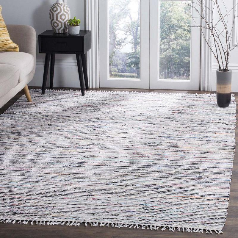 Rag Rug RAR125 Hand Woven Indoor Area Rug - Ivory/Multi - 6'x9' - Safavieh.