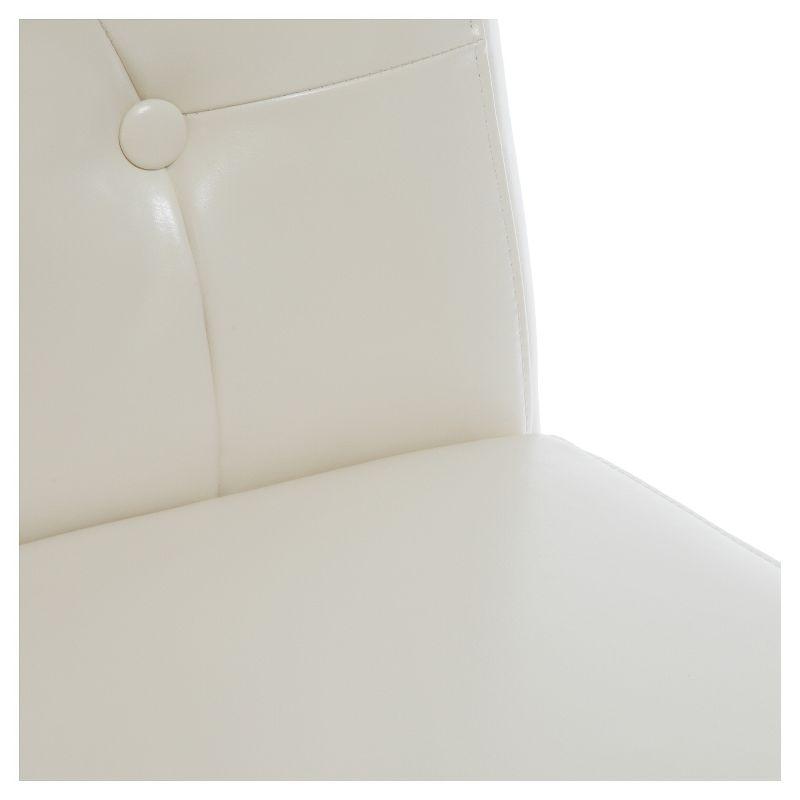 GDFStudio San Marcos Contemporary Tufted Dining Chairs (Set of 2), Ivory/Faux Leather