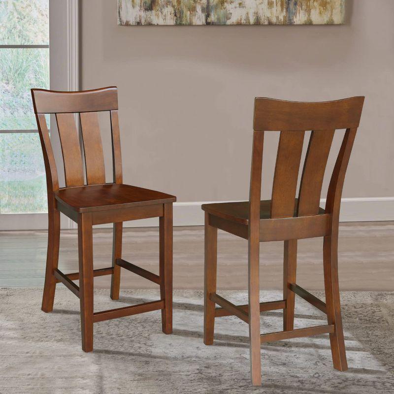 Ava Espresso 24" Solid Wood Counter Height Stool