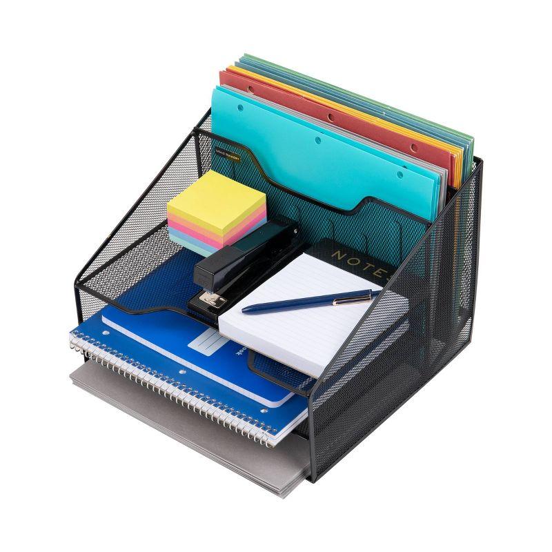 Desktop Organizer, Vertical File Holder, Paper Trays, Office, Metal, 12.5"L x 11.5"W x 9.5"H