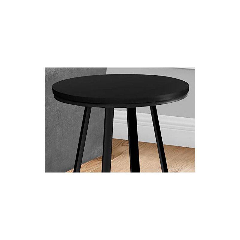 17 Stories Accent Table, Side, Round, End, Nightstand, Lamp, Living Room, Bedroom, Laminate, Black Metal, Contemporary, Modern