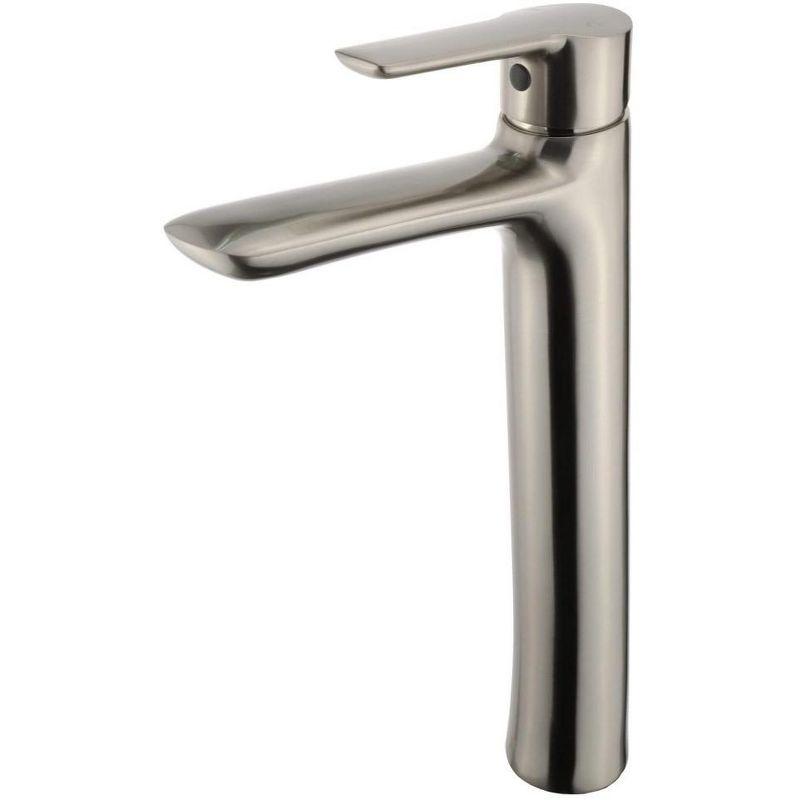 Satin Nickel Single Handle Vessel Sink Faucet