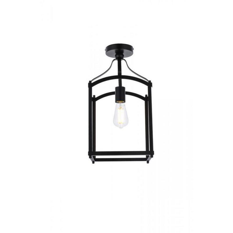 Elegant Lighting Janet 1 light flush mount in black