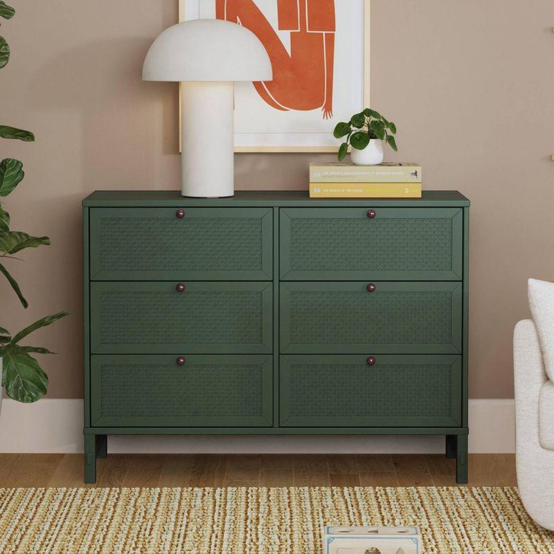 Forest Green Painted 6-Drawer Nursery Dresser