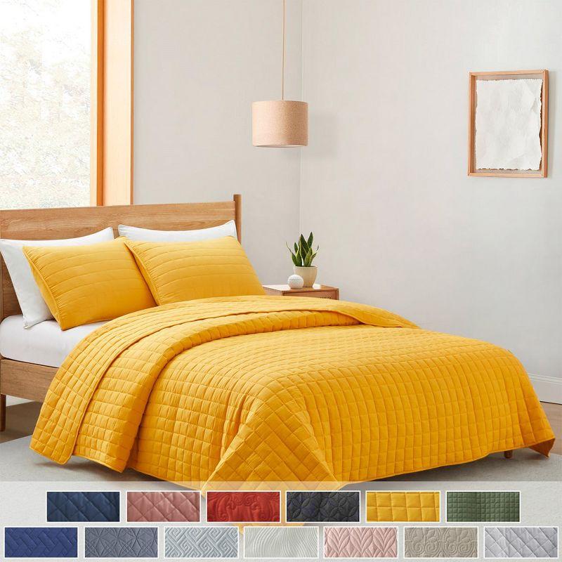 Peace Nest Stroman Quilted Microfiber Coverlet Set