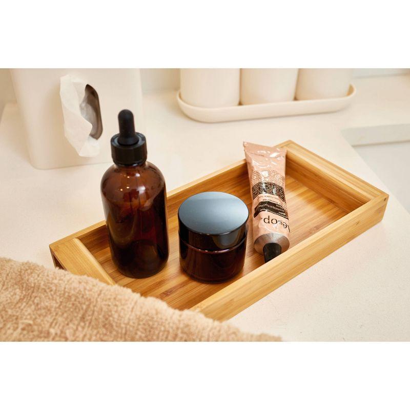 iDESIGN Formbu Bamboo Vanity Storage Tray Organizer Natural Wood