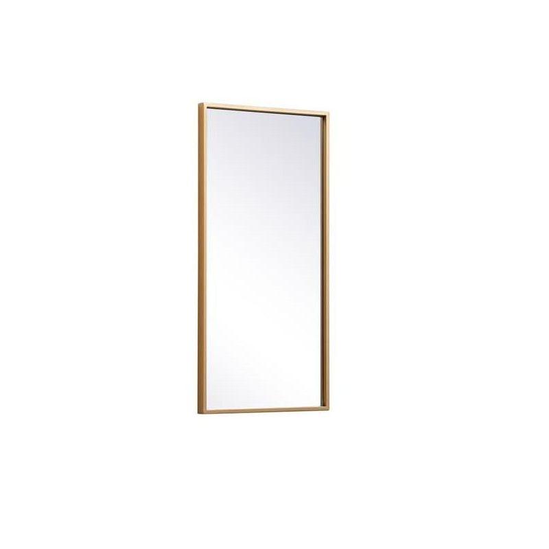 Elegant Lighting Metal frame rectangle mirror 14x28 inch in silver