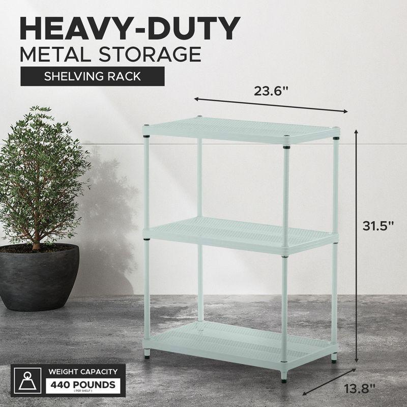 Design Ideas MeshWorks 3 Tier Full-Size Metal Storage Shelving Unit Rack