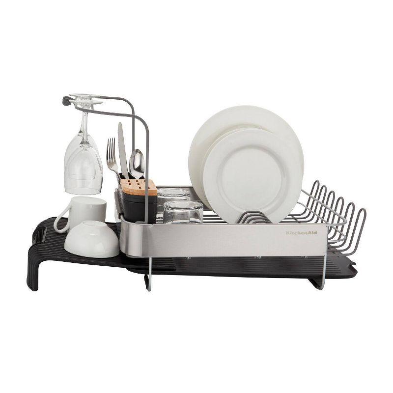 KitchenAid Expandable Dishrack Black: Freestanding Kitchen Drying Rack with Lifetime Warranty