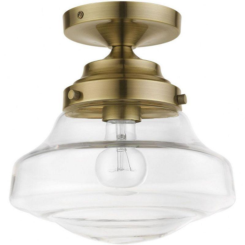 Livex Lighting Avondale 1 - Light Semi-Flush Mount in  Antique Brass