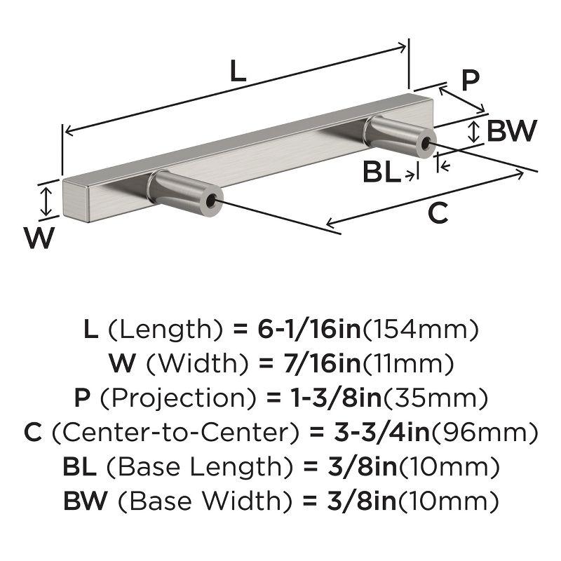 Amerock Square Bar Pulls for Cabinets or Furniture, 10 Pack