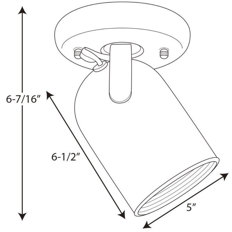 Progress Lighting, Directionals, 1-Light, Ceiling Light, Brushed Nickel, Round Back, White Shade