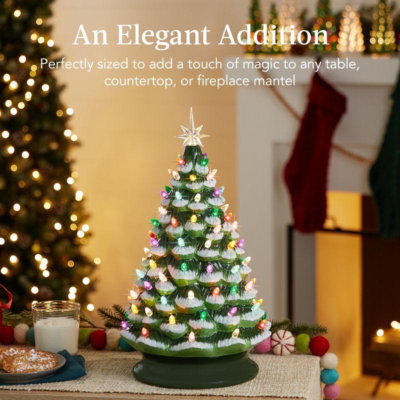 Best Choice Products 18in Ceramic Christmas Tree, Pre-lit Hand-Painted Holiday Decor w/ 93 Lights