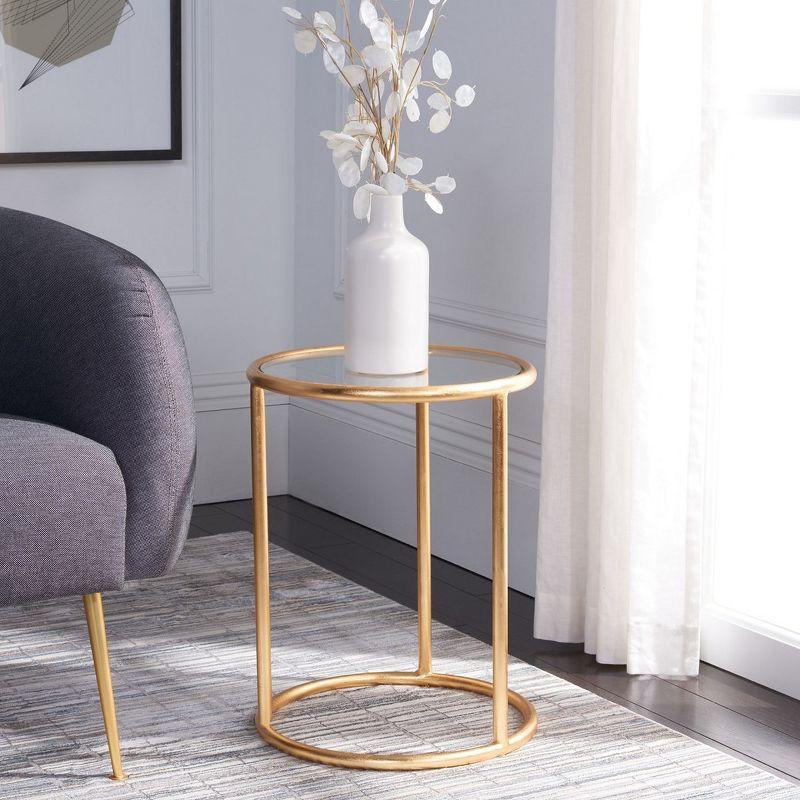 Shay Accent Table - FOX2523B - Gold/Clear - Safavieh Couture