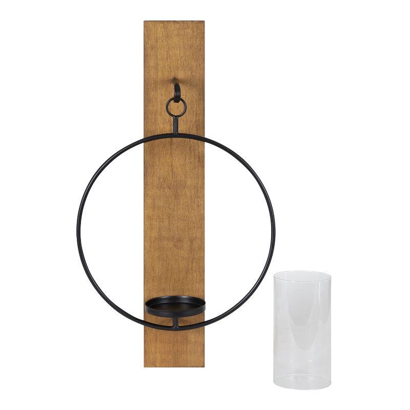 Kate and Laurel Maxfield Wood and Metal Wall Sconce