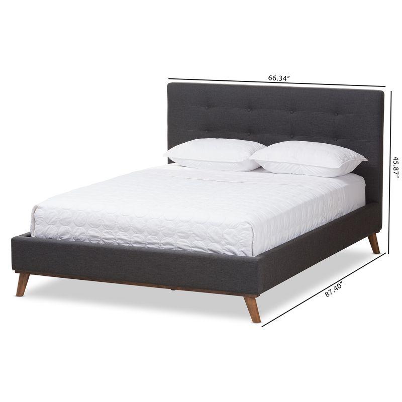 Valencia Mid Modern Fabric Platform Full Bed Dark Gray - Baxton Studio